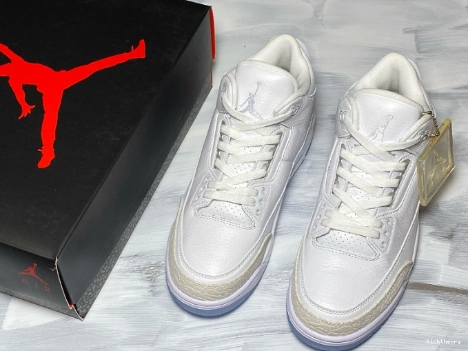 Kick Theory Jordan Air 136064-111 Triple 3 White Retro 0802